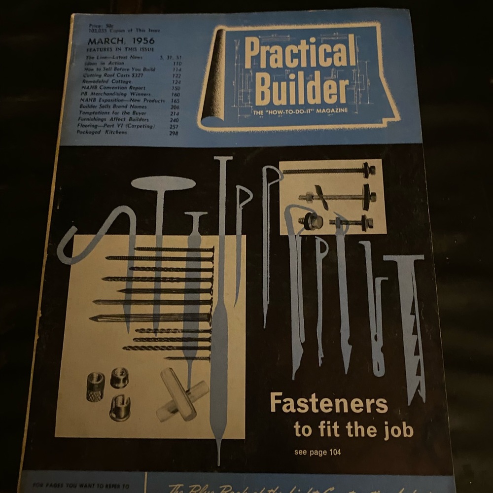 Vintage Practical Builder the “how-to-do-it” Magazine March 1956